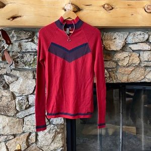 Sweaty Betty Red Chalet Merino Seamless Sweater